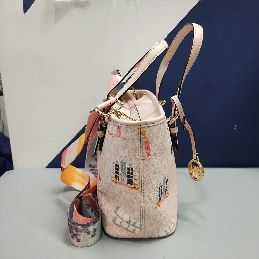 Michael Kors Jet Set Travel XS Signature Tote Bag Womens Multicolor Miami Print